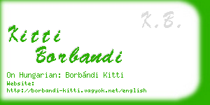 kitti borbandi business card